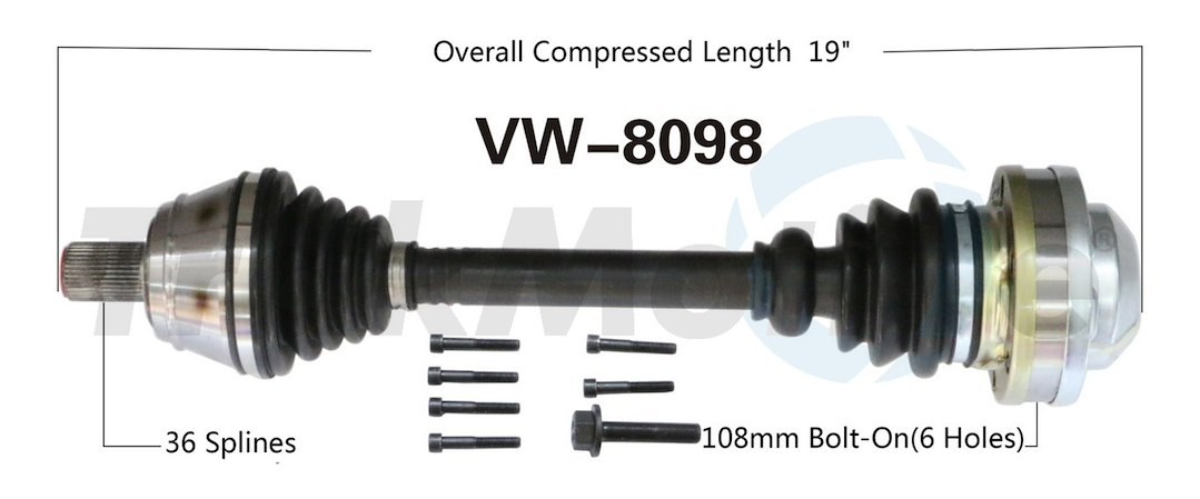 Trakmotive CV Axle Shaft, Premium, OEM Replacement – VW-8098
