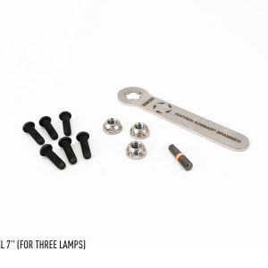 Triplerlight Driving/ Fog Light Lock, For Sentinel 7 Inch Round Driving/ Fog Light Mounts, Stainless Steel, Set of 3 – 1142-0S7-K
