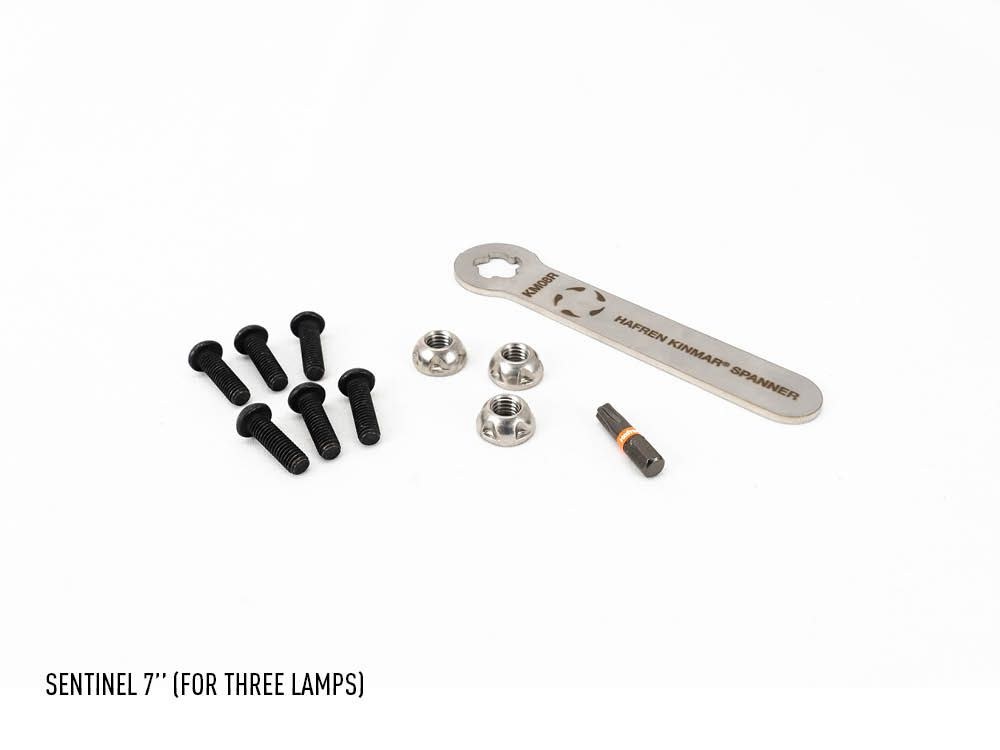 Triplerlight Driving/ Fog Light Lock, For Sentinel 7 Inch Round Driving/ Fog Light Mounts, Stainless Steel, Set of 3 – 1142-0S7-K