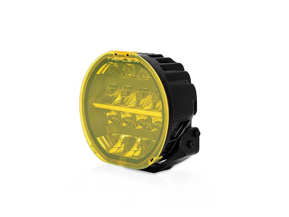 Triplerlight Driving/ Fog Light Cover, 7 Inch Round, For Sentinel Driving/ Fog Lights, Yellow, Polycarbonate, No Logo, Single – LC-0S7-YLW