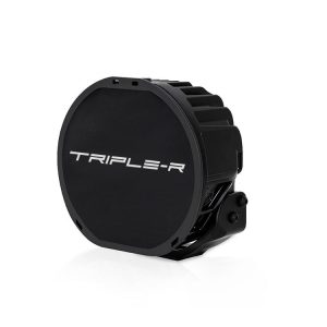 Triplerlight Driving/ Fog Light Cover, 7 Inch Round, For Sentinel Driving/ Fog Lights, Black, Polycarbonate, With White Triple-R Logo – LC-IIIR-0S7