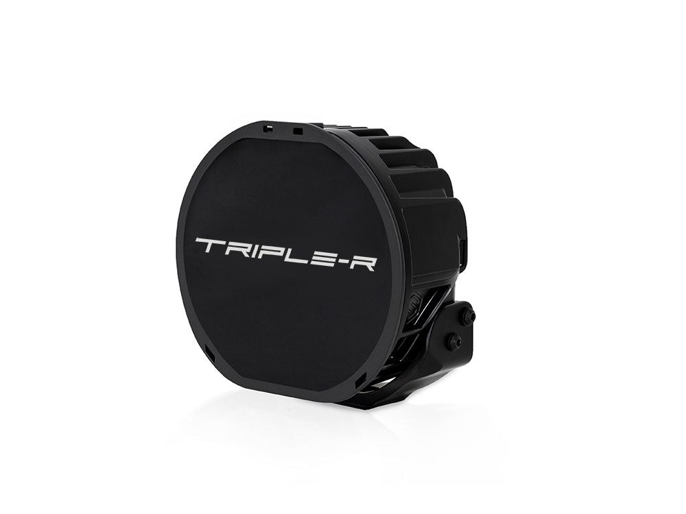 Triplerlight Driving/ Fog Light Cover, 7 Inch Round, For Sentinel Driving/ Fog Lights, Black, Polycarbonate, With White Triple-R Logo – LC-IIIR-0S7
