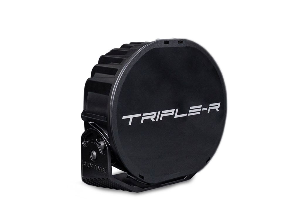 Triplerlight Driving/ Fog Light Cover, 9 Inch Round, For Sentinel Driving/ Fog Lights, Black, Polycarbonate, With White Triple-R Logo – LC-IIIR-0S9