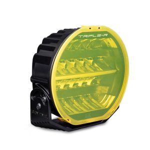 Triplerlight Driving/ Fog Light Cover, 9 Inch Round, For Sentinel Driving/ Fog Lights, Amber, Polycarbonate, No Logo, Single – LC-YLW-0S9
