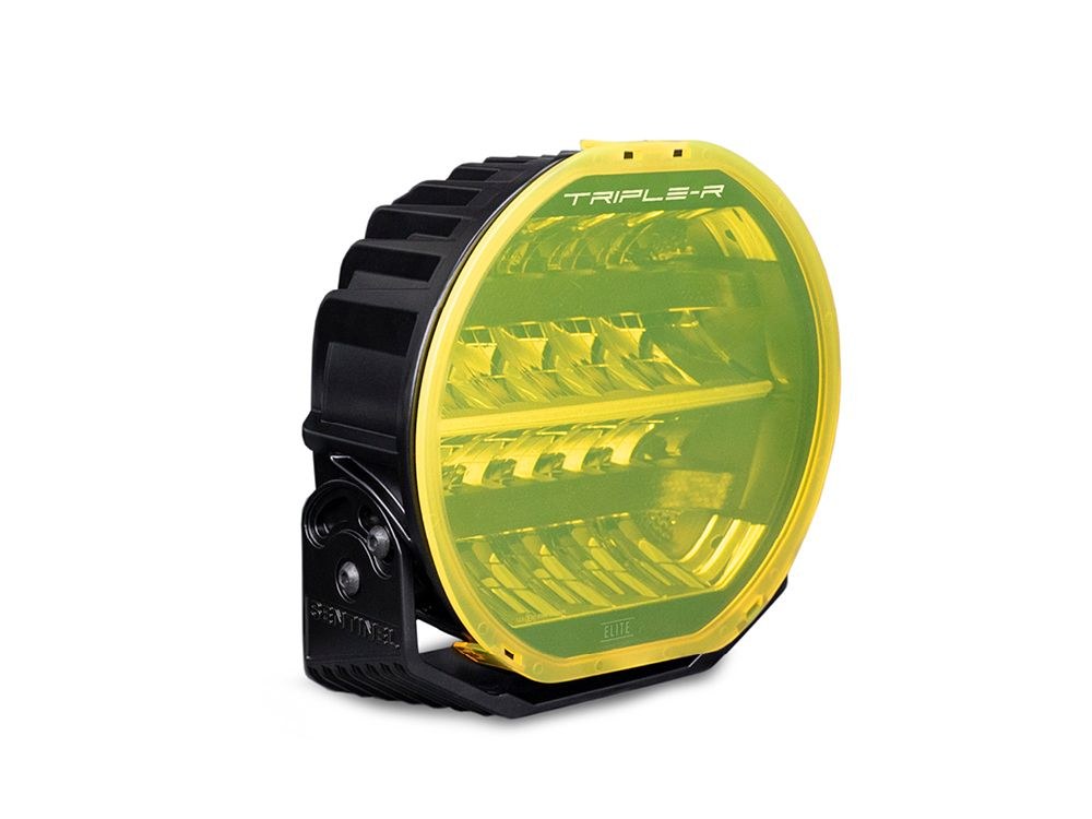 Triplerlight Driving/ Fog Light Cover, 9 Inch Round, For Sentinel Driving/ Fog Lights, Amber, Polycarbonate, No Logo, Single – LC-YLW-0S9