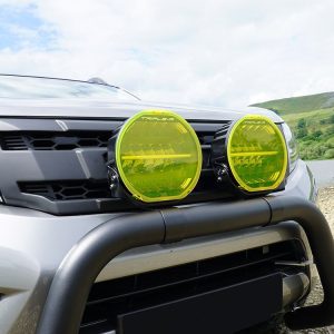 Triplerlight Driving/ Fog Light Cover, 9 Inch Round, For Sentinel Driving/ Fog Lights, Amber, Polycarbonate, No Logo, Single – LC-YLW-0S9