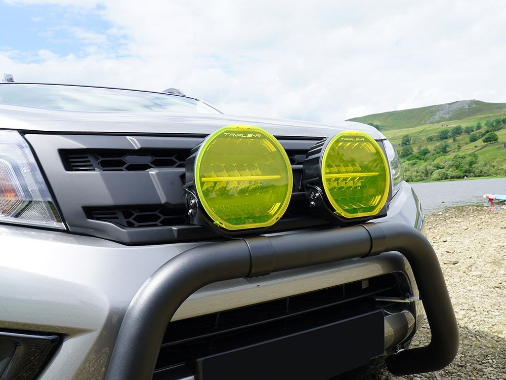 Triplerlight Driving/ Fog Light Cover, 9 Inch Round, For Sentinel Driving/ Fog Lights, Amber, Polycarbonate, No Logo, Single – LC-YLW-0S9
