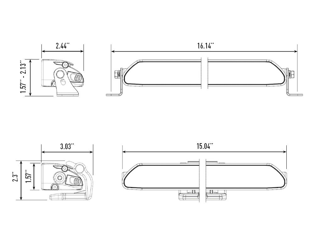 Triplerlight Light Bar, Linear-12 Elite, LED Bulbs, 15.04 Inch Length, 24 High Output 3 Watt Leds, 5.8 Amps at 14.4 Volt – LNR-PL-12