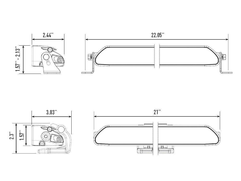Triplerlight Light Bar, Linear-18 Elite, LED Bulbs, 21 Inch Length, 36 High Output 3 Watt Leds, 8.8 Amps at 14.4 Volt – LNR-PL-18