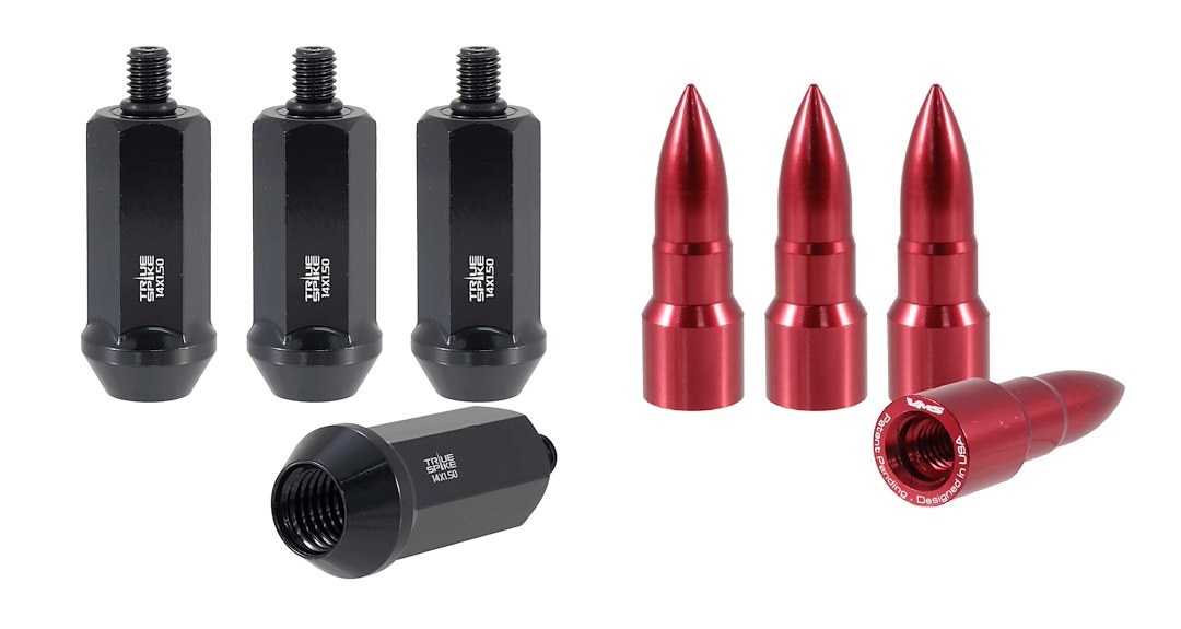 True Spike Lug Nut, 14 Millimeter X 1.5 Thread Size, 60 Degree Conical, Acorn Duplex, 2.008 Inch/ 51 Millimeter Overall Length, Black – 141551K57