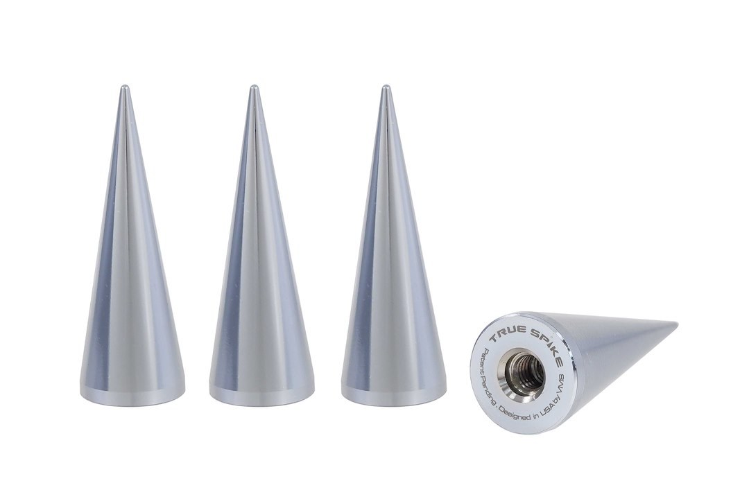 True Spike Lug Nut Cover, Chrome Plated, Billet Aluminum, 25 Millimeter Width, 73 Millimeter Height, Spike Style, Set of 4 – LGC024CR