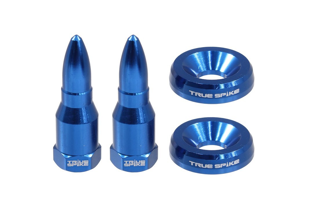 True Spike License Plate Mounting Hardware, Standard, Blue, Bullet Style, 4 Piece Set – LPH005BL