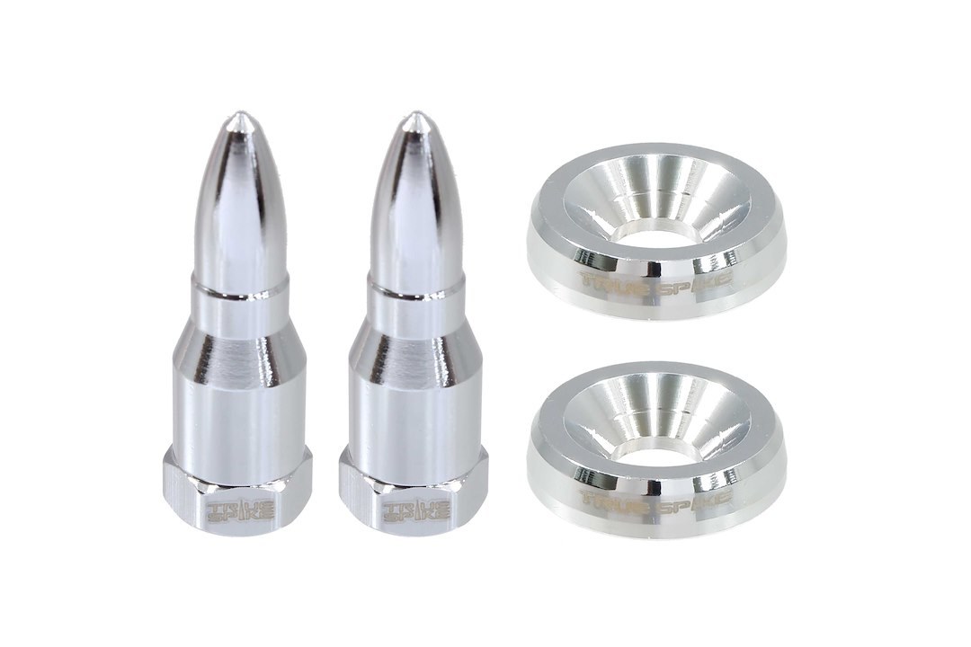 True Spike License Plate Mounting Hardware, Standard, Chrome Plated, Bullet Style, 4 Piece Set – LPH005CR