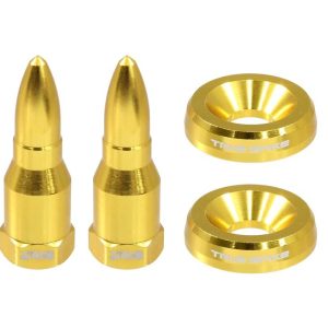 True Spike License Plate Mounting Hardware, Standard, Gold, Bullet Style, 4 Piece Set – LPH005GD