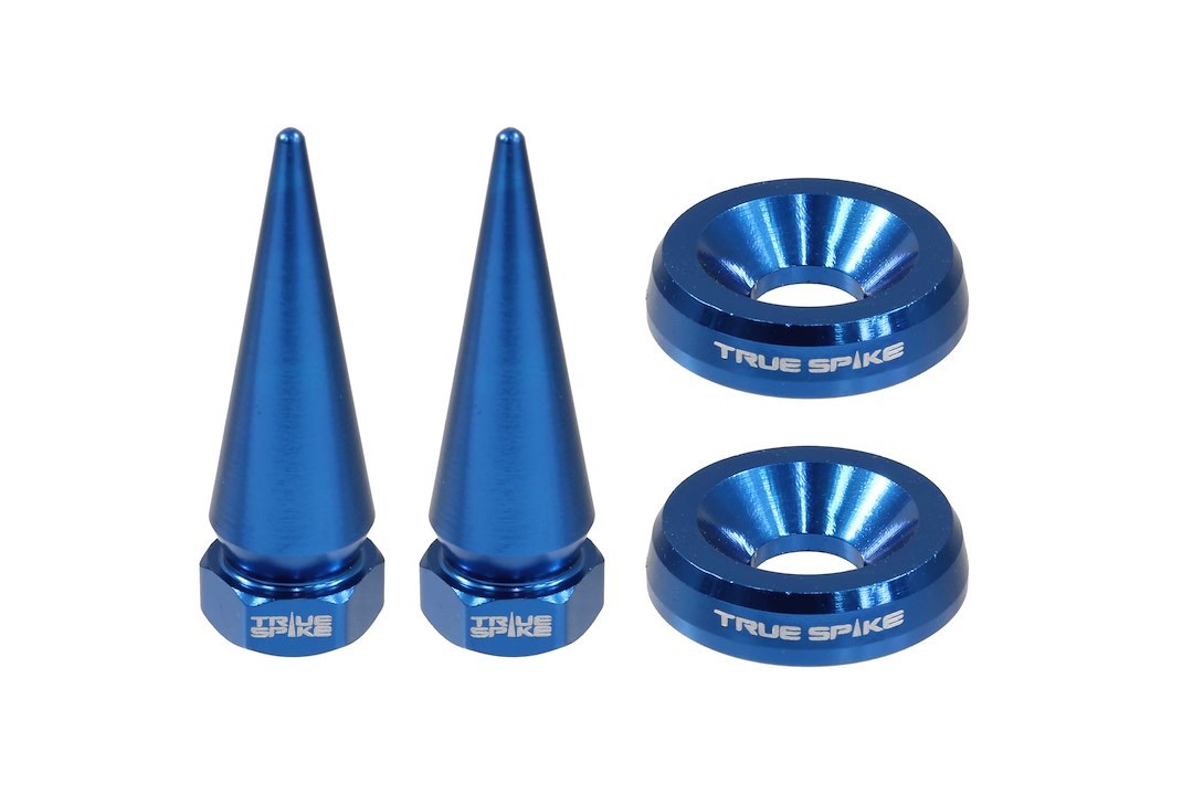 True Spike License Plate Mounting Hardware, Standard, Blue, Spike Style, 4 Piece Set – LPH006BL