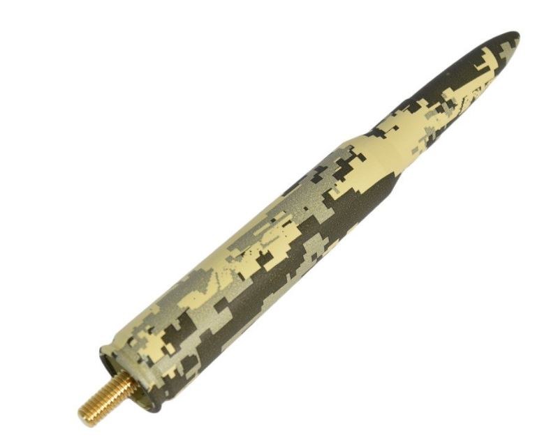 True Spike Antenna Mast, 3 Inch Length, Bullet Design, Anodized, Camouflage, Billet Aluminum, With Antenna Car Screw Adapter and Studs – SA032CA