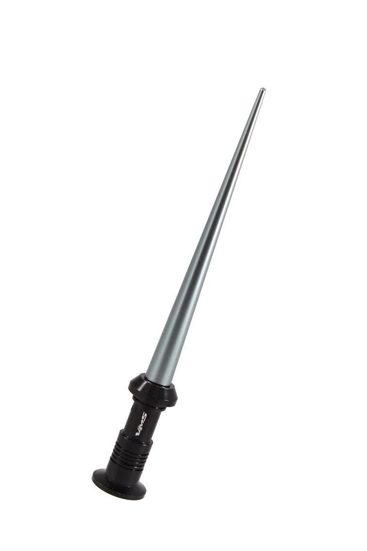 True Spike Antenna Mast, 4 Inch Length, Light Saber Design, Anodized, Gun Metal, Billet Aluminum, With Antenna Car Screw Adapter and Studs – SA080GM