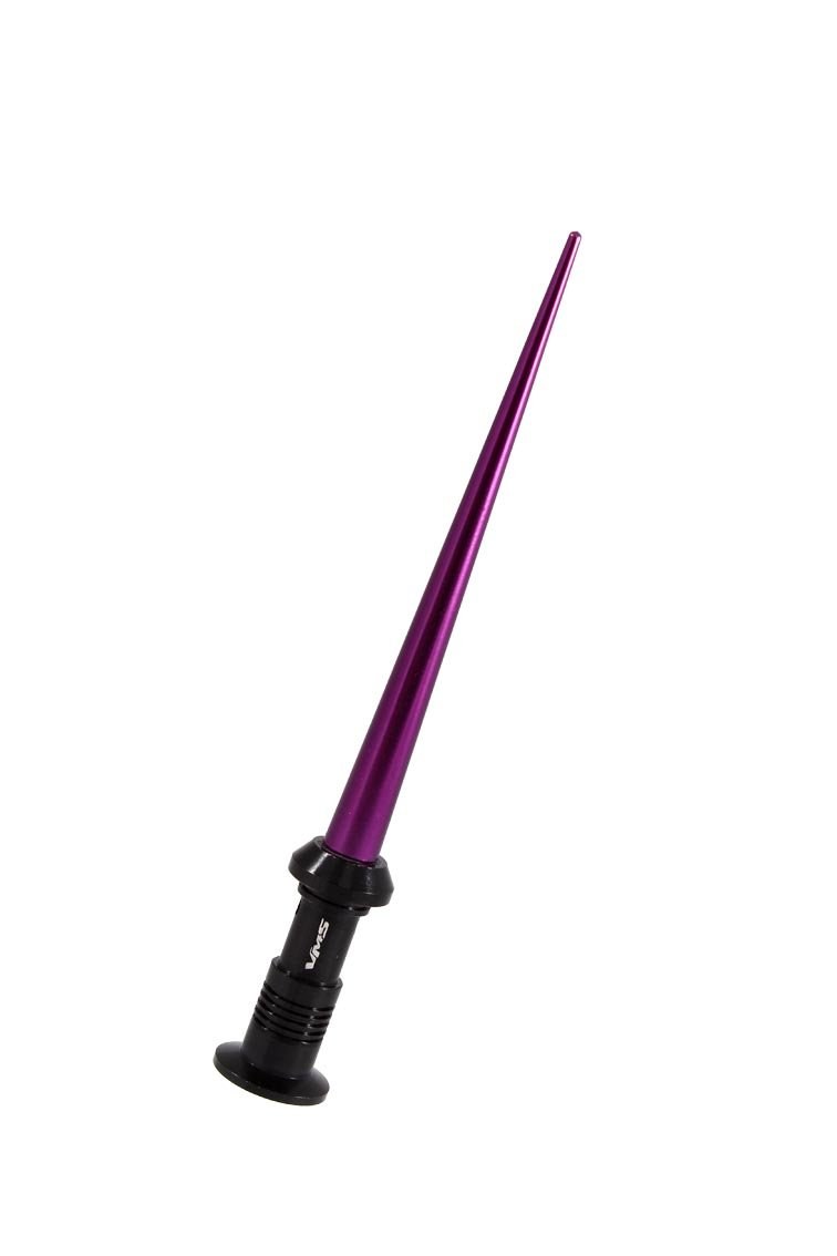 True Spike Antenna Mast, 4 Inch Length, Light Saber Design, Anodized, Purple, Billet Aluminum, With Antenna Car Screw Adapter and Studs – SA080PR