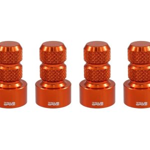 True Spike Valve Stem Cap, Orange, Billet Aluminum, Set of 4 Caps, With Knurled Finger Grip – WVC002OG