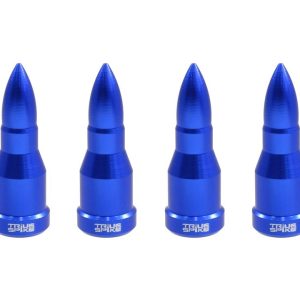 True Spike Valve Stem Cap, Bullet Shaped Cap, Blue, Billet Aluminum, Set of 4 Caps – WVC006BL