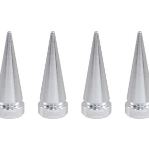 True Spike Valve Stem Cap, Spike Shaped Cap, Silver, Billet Aluminum, Set of 4 Caps – WVC007SL