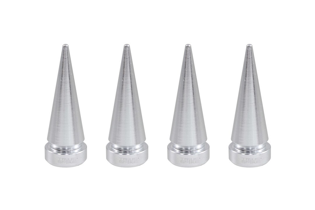 True Spike Valve Stem Cap, Spike Shaped Cap, Silver, Billet Aluminum, Set of 4 Caps – WVC007SL