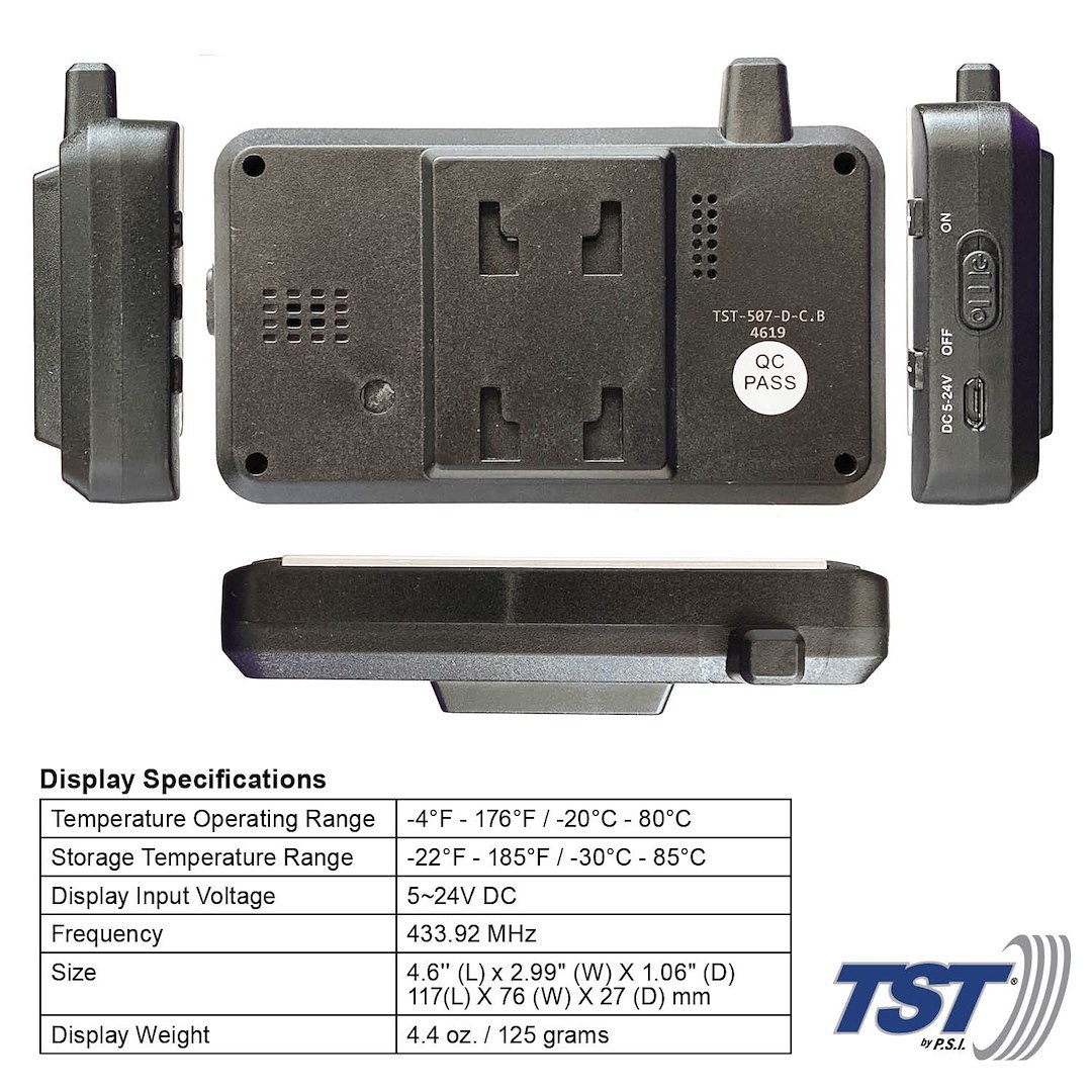 Truck Systms Tire Pressure Monitoring System – TPMS Display, 507 Series – TST-507-D-C
