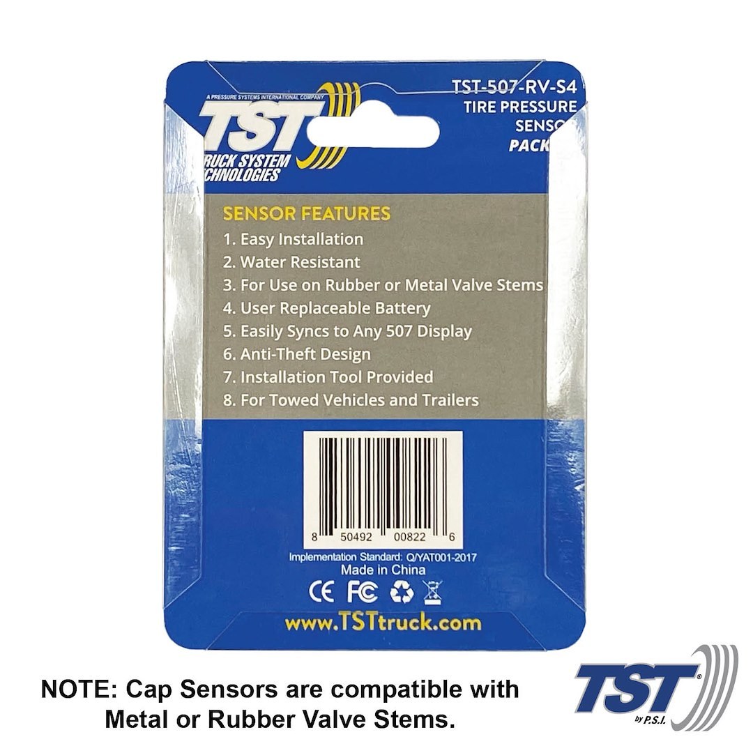 Truck Systms Tire Pressure Monitoring System – TPMS Sensor, 507 Series – TST-507-RV-S4