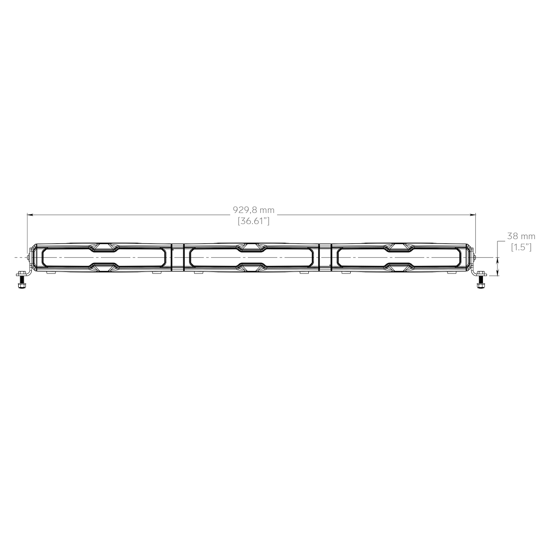 Tyri Off-Roa Light Bar, Hyperion V36 Series, LED Bulb, 36 Inch Length, 210 Watt, 17.4 Amp at 12 Volts, Narrow Symmetric Beam Pattern – V12K-012-1