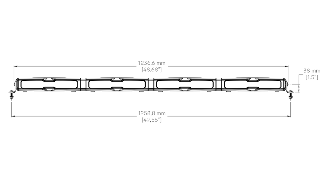Tyri Off-Roa Light Bar, Hyperion V48 Series, LED Bulb, 48 Inch Length, 280 Watt, 21.2 Amp at 12 Volts, Narrow Symmetric Beam Pattern – V12K-013-1