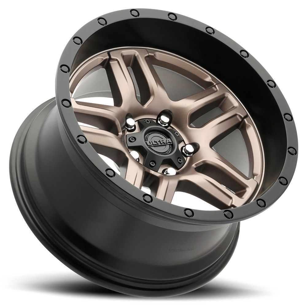 Ultra Wheel, 258 Prowler, 17 Inch Diameter X 9 Inch Width, 5 X 127 Millimeter/ 5 X 5.00 Inch Bolt Pattern, 60 Degree Conical Seat Lug – 258-7973BZ+12