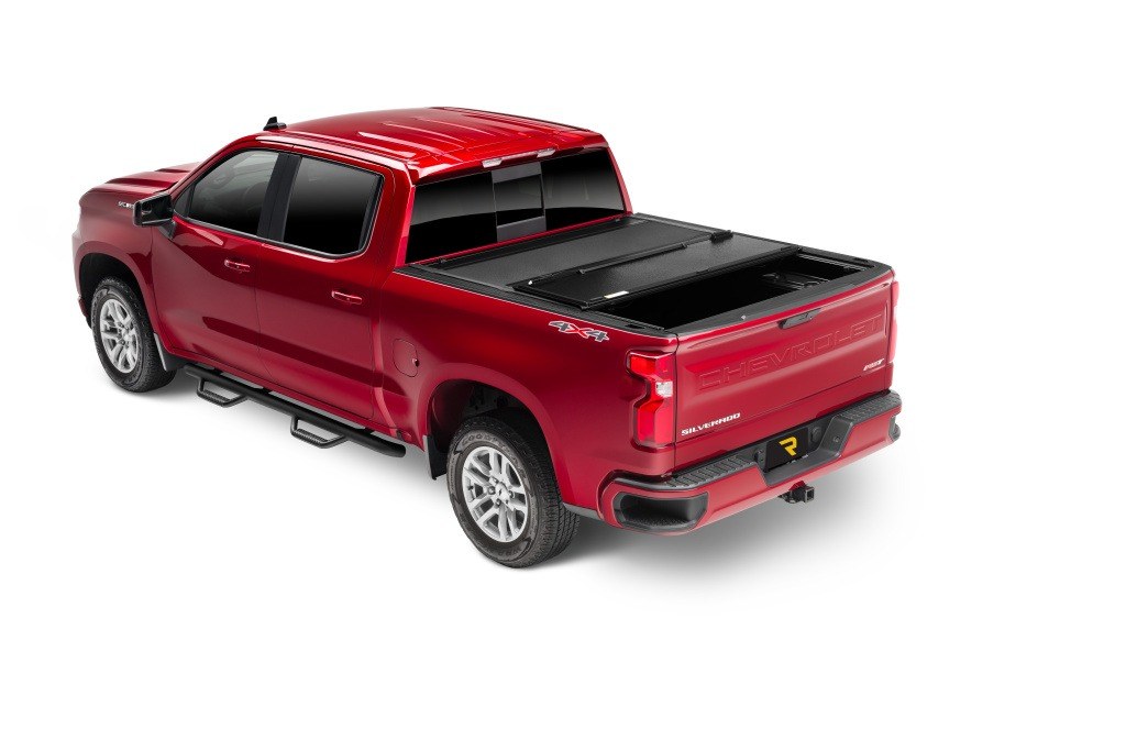 UnderCover Tonneau Cover, Armor Flex, Hard Folding, 2 Folds/ 3 Panels, Front Hinge Allows Entire Tonneau to Flip Up When Folded – AX12018