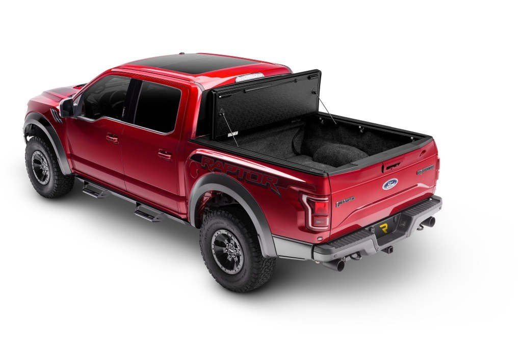 UnderCover Tonneau Cover, Armor Flex, Hard Folding, 2 Folds/ 3 Panels, Front Hinge Allows Entire Tonneau to Flip Up When Folded – AX42017