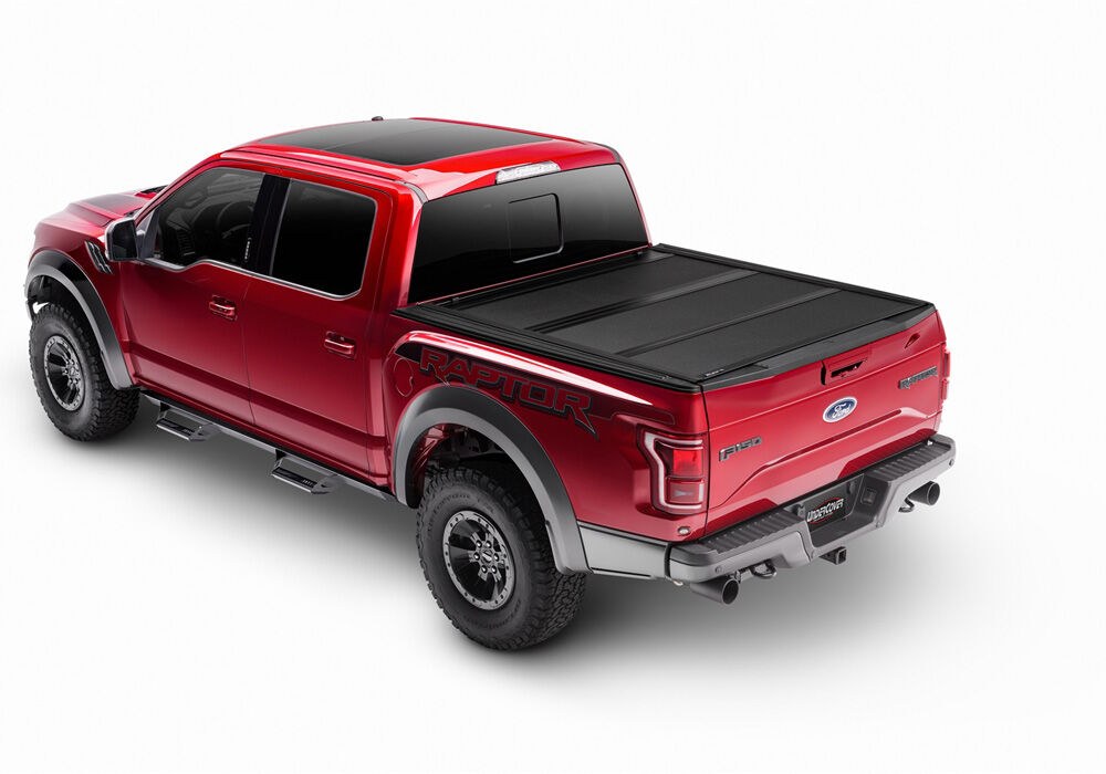 UnderCover Tonneau Cover, Armor Flex, Hard Folding, 2 Folds/ 3 Panels, Front Hinge Allows Entire Tonneau to Flip Up When Folded – AX52014