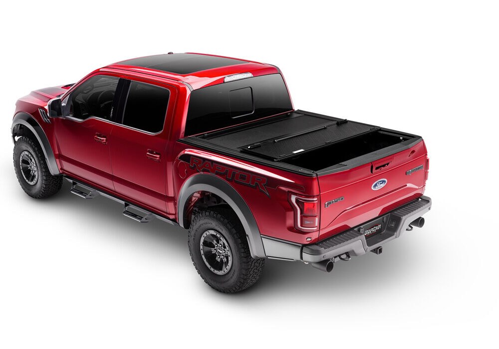 UnderCover Tonneau Cover, Armor Flex, Hard Folding, 2 Folds/ 3 Panels, Front Hinge Allows Entire Tonneau to Flip Up When Folded – AX52014