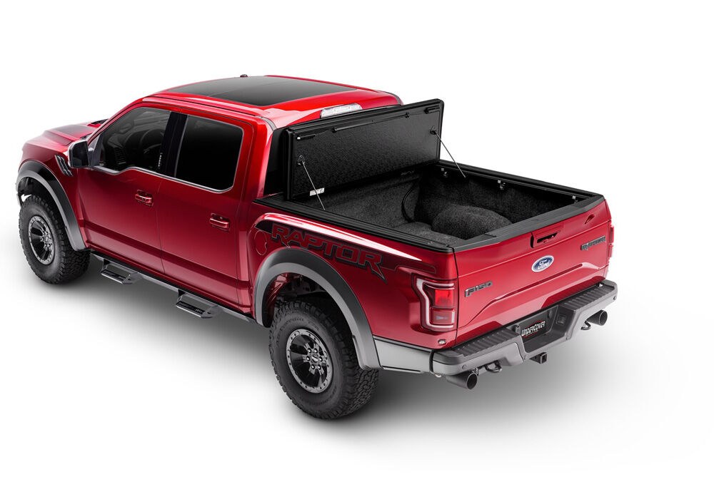 UnderCover Tonneau Cover, Armor Flex, Hard Folding, 2 Folds/ 3 Panels, Front Hinge Allows Entire Tonneau to Flip Up When Folded – AX52014