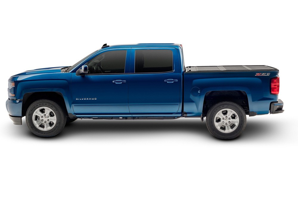 UnderCover Tonneau Cover, Flex, Hard Folding, 2 Folds/ 3 Panels, Front Hinge Allows Entire Tonneau to Flip Up When Folded, Non-Lockable – FX11018