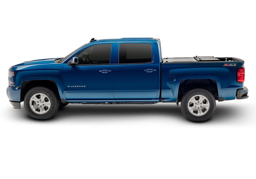 UnderCover Tonneau Cover, Flex, Hard Folding, 2 Folds/ 3 Panels, Front Hinge Allows Entire Tonneau to Flip Up When Folded, Non-Lockable – FX11018