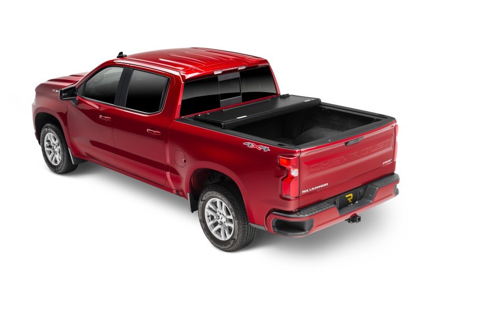 UnderCover Tonneau Cover, Flex, Hard Folding, 2 Folds/ 3 Panels, Front Hinge Allows Entire Tonneau to Flip Up When Folded, Non-Lockable – FX11029