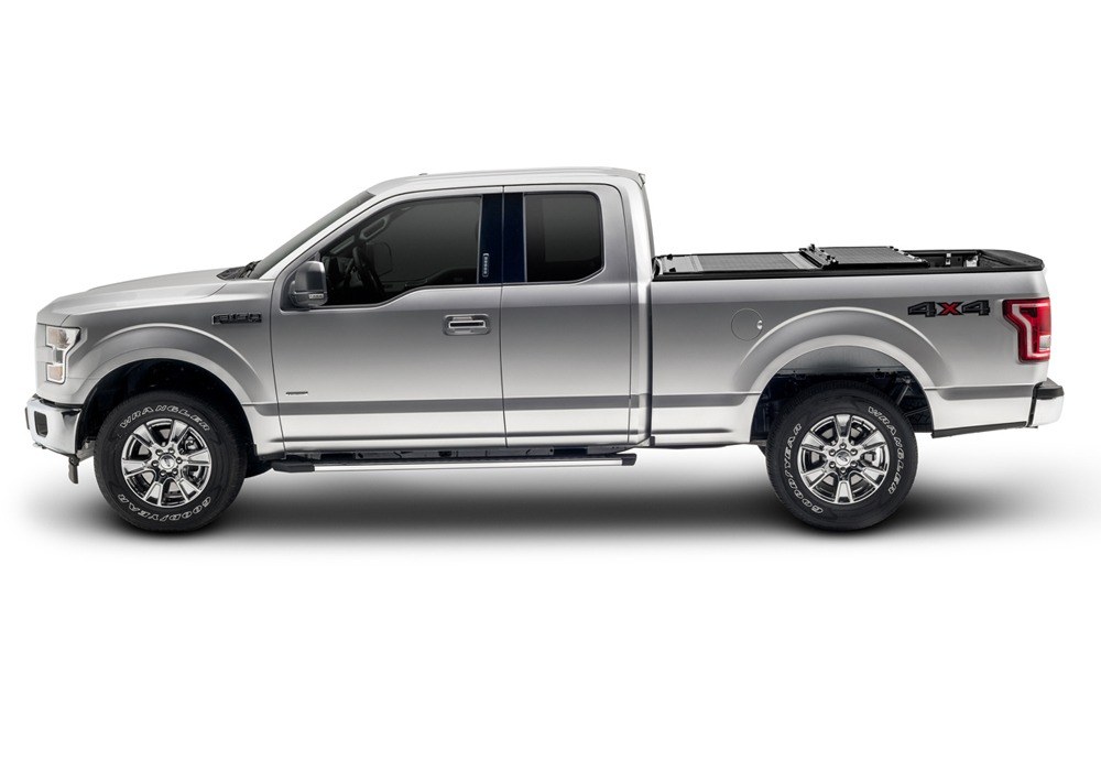 UnderCover Tonneau Cover, Flex, Hard Folding, 2 Folds/ 3 Panels, Front Hinge Allows Entire Tonneau to Flip Up When Folded, Non-Lockable – FX21020