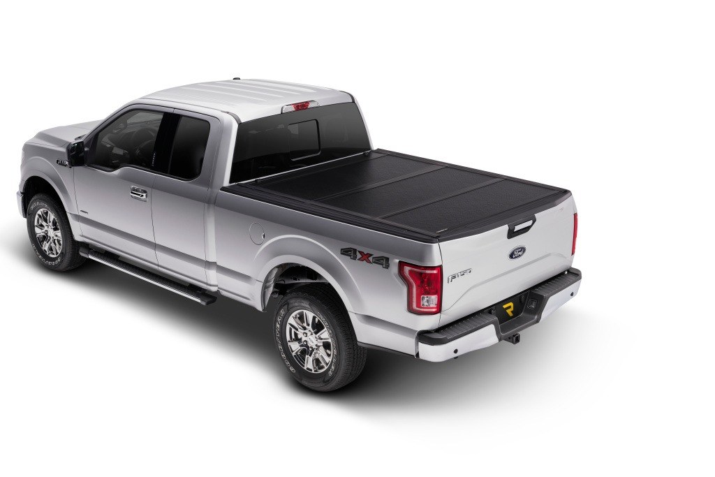 UnderCover Tonneau Cover, Flex, Hard Folding, 2 Folds/ 3 Panels, Front Hinge Allows Entire Tonneau to Flip Up When Folded, Non-Lockable – FX21029