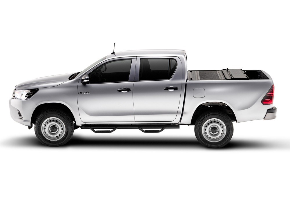 UnderCover Tonneau Cover, Flex, Hard Folding, 2 Folds/ 3 Panels, Front Hinge Allows Entire Tonneau to Flip Up When Folded, Non-Lockable – FX41008