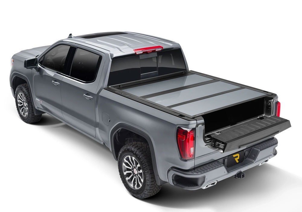 UnderCover Tonneau Cover, Hard Folding, Low Profile, 2 Folds/ 3 Panels, Front Hinge Allows Entire Tonneau to Flip Up, White, Aluminum – AR12022L-G1W