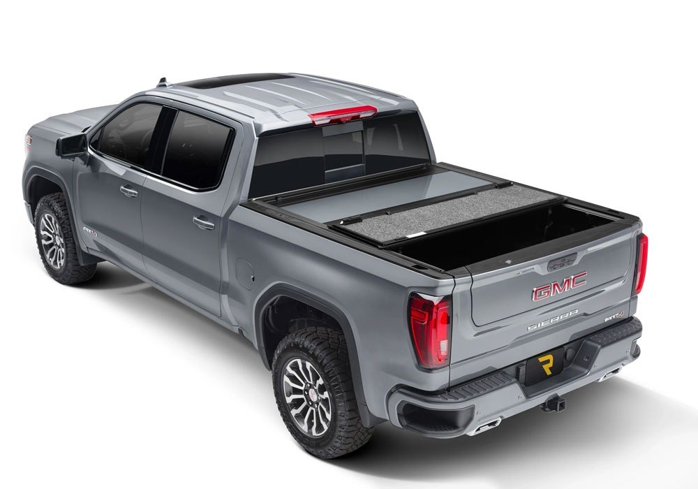 UnderCover Tonneau Cover, Hard Folding, Low Profile, 2 Folds/ 3 Panels, Front Hinge Allows Entire Tonneau to Flip Up, White, Aluminum – AR12022L-G1W
