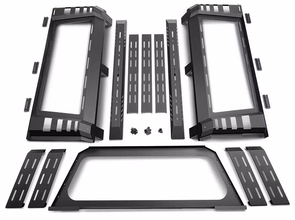 UnderCover Bed Cargo Rack, Ascend, 1000 Pound Static/ 500 Pound Dynamic Weight Capacity, Stake Pocket Mount, Powder Coated, Black – RT298505