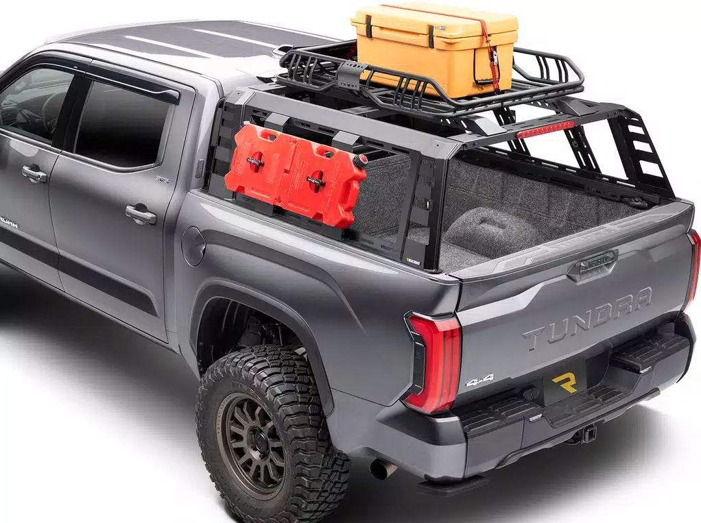 UnderCover Bed Cargo Rack, Ascend, 1000 Pound Static/ 500 Pound Dynamic Weight Capacity, Stake Pocket Mount, Powder Coated, Black – RT298506