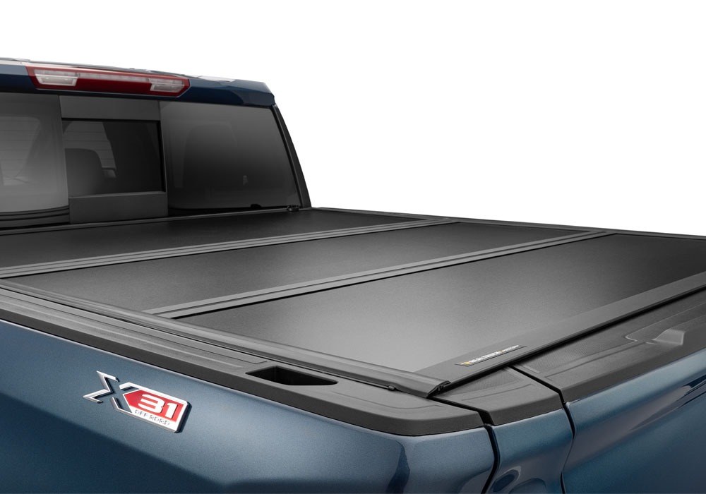 UnderCover Tonneau Cover, Select ™, Hard Folding, Low Profile, 2 Folds/ 3 Panels, Not Hinged IN Front, Matte Black Powder Coated, Aluminum – SL24030