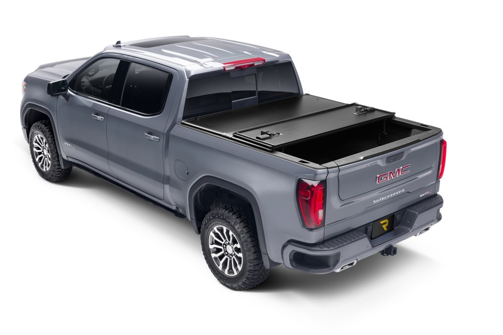 UnderCover Tonneau Cover, Triad, Hard Folding, 2 Folds/ 3 Panels, Not Hinged IN Front, Non-Locking, Black, Aluminum – TR46007