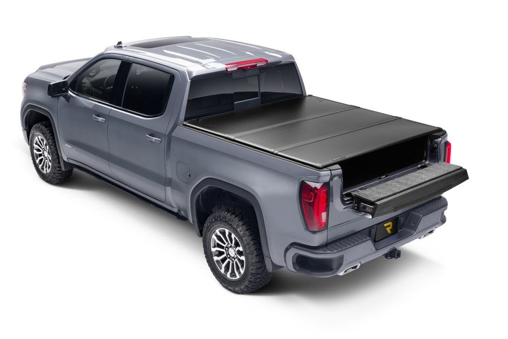 UnderCover Tonneau Cover, Triad, Hard Folding, 2 Folds/ 3 Panels, Not Hinged IN Front, Non-Locking, Black, Aluminum – TR56011