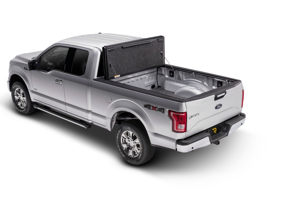 UnderCover Tonneau Cover, Ultra Flex, Hard Folding, 2 Folds/ 3 Panels, Matte Black, ABS Composite, Non-Lockable – UX22033